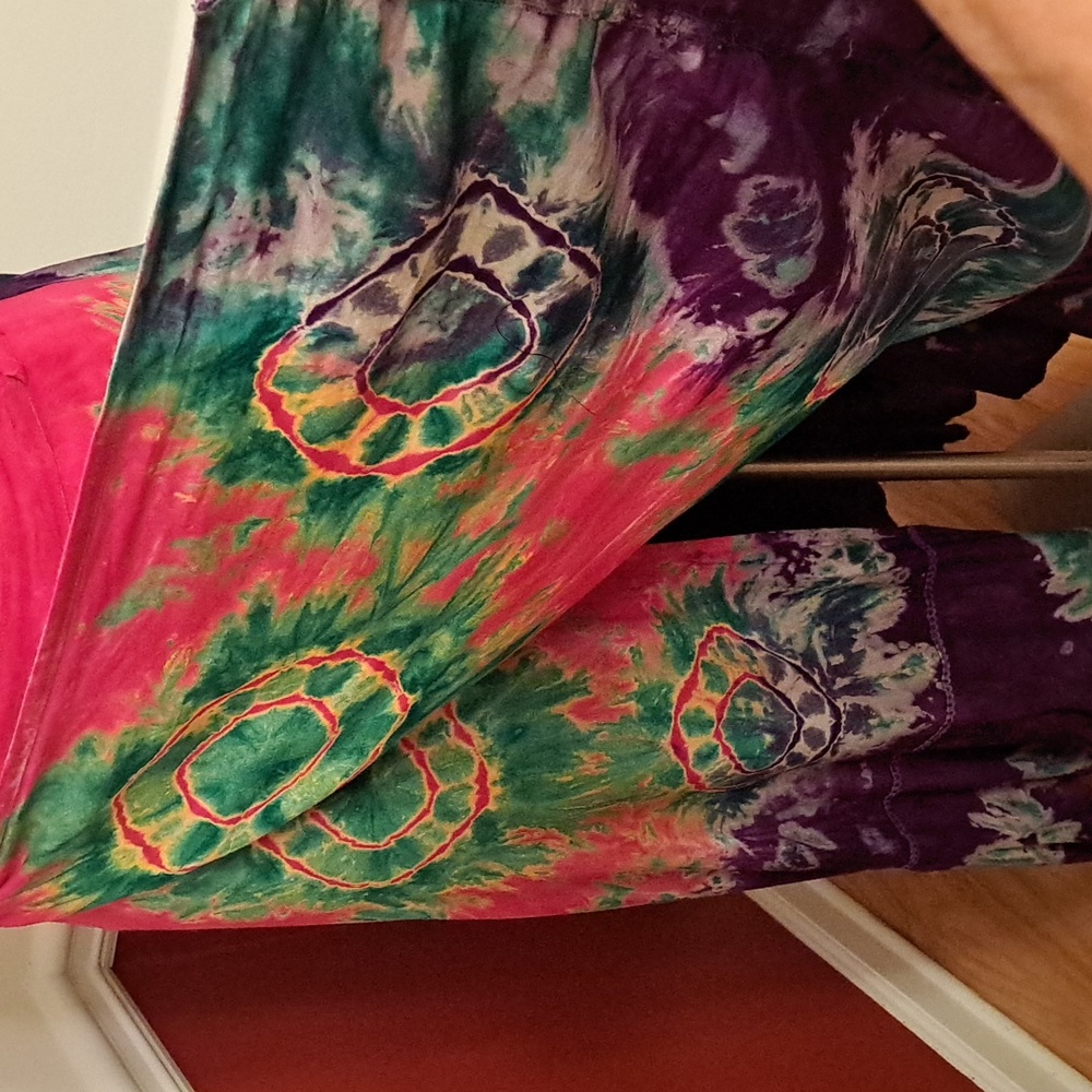Belina Pink, Purple & Green Tie Dye Wrap Boho Skirt - Picture 4 of 6